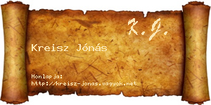 Kreisz Jónás névjegykártya